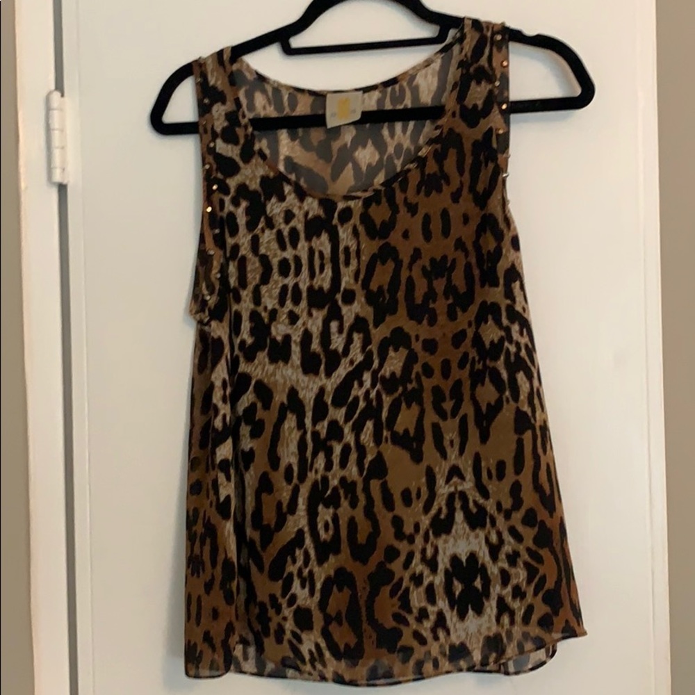Sis Sis Leopard Studded Tank